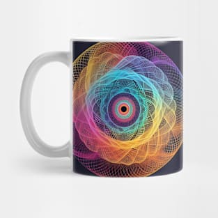 Psychedelic looking abstract illustration spirograph swirls Mug